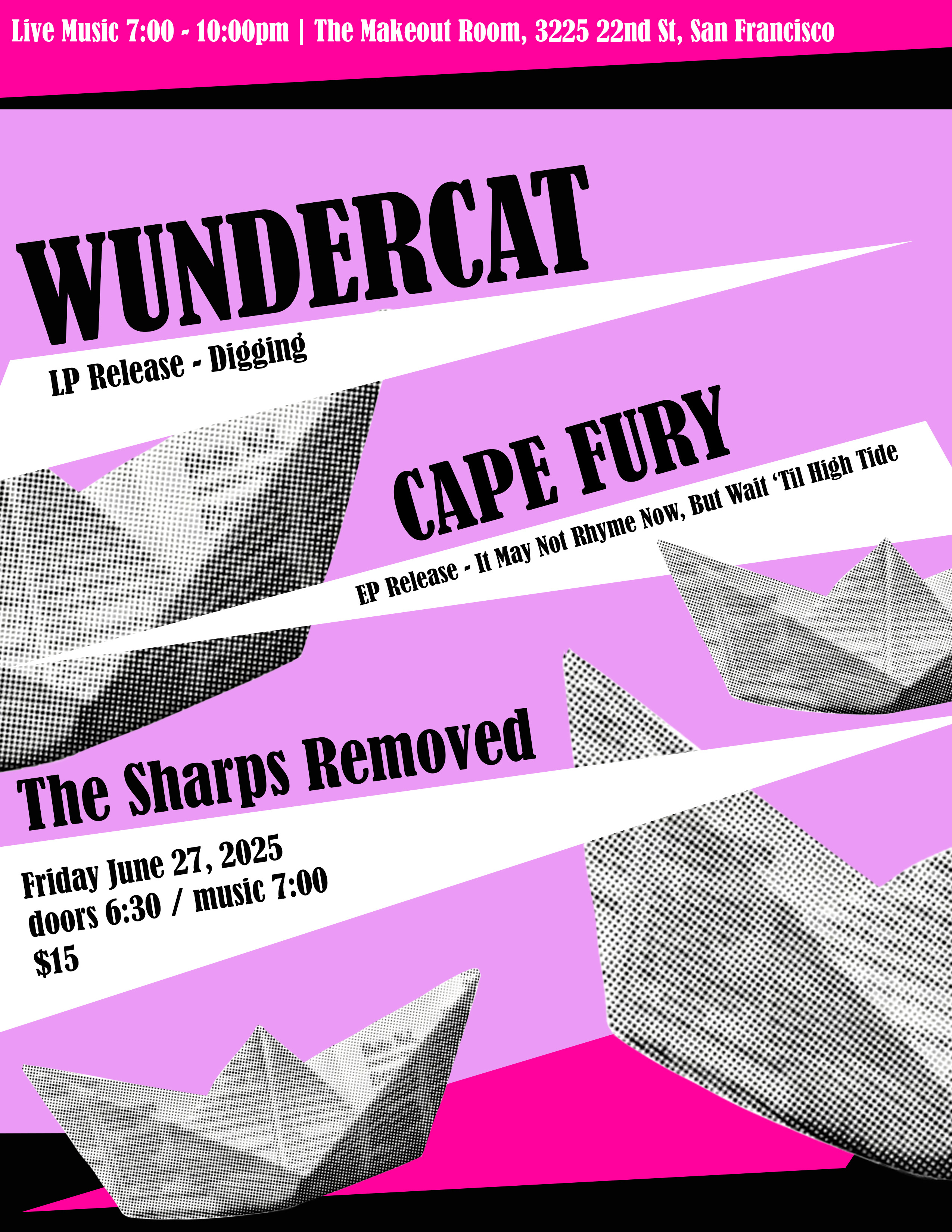 Show poster: Cape Fury at The Makeout Room