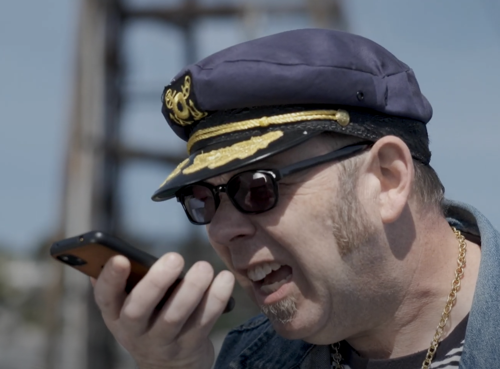 Cape Fury captain yelling into phone video preview